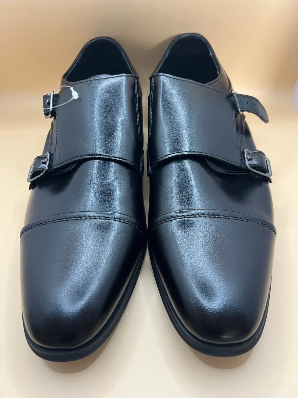 Classic Black Double Monk Strap Dress Shoes